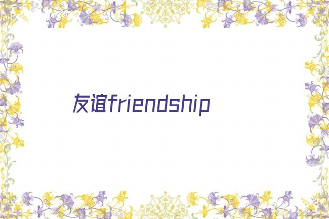 友谊friendship剧照