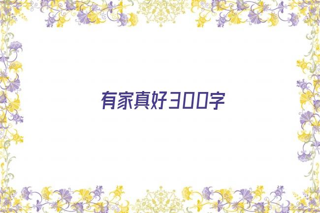 有家真好300字剧照