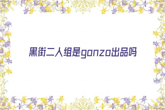 黑街二人组是gonzo出品吗剧照